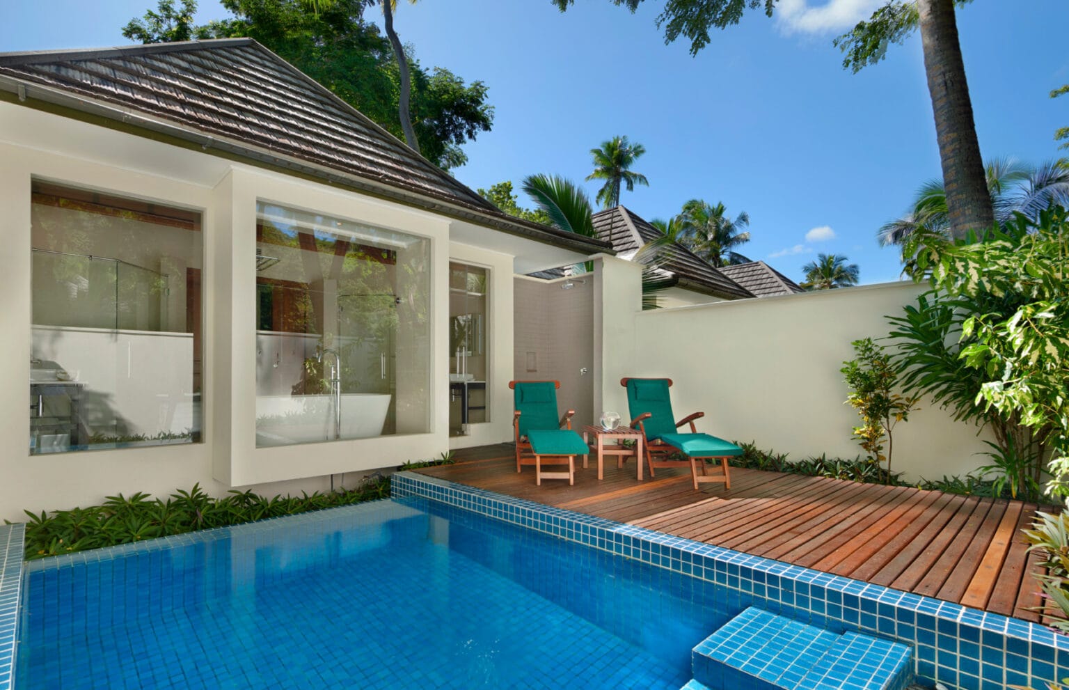 beach villa garden pool exterior
