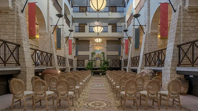 atrium ceremony set up cl