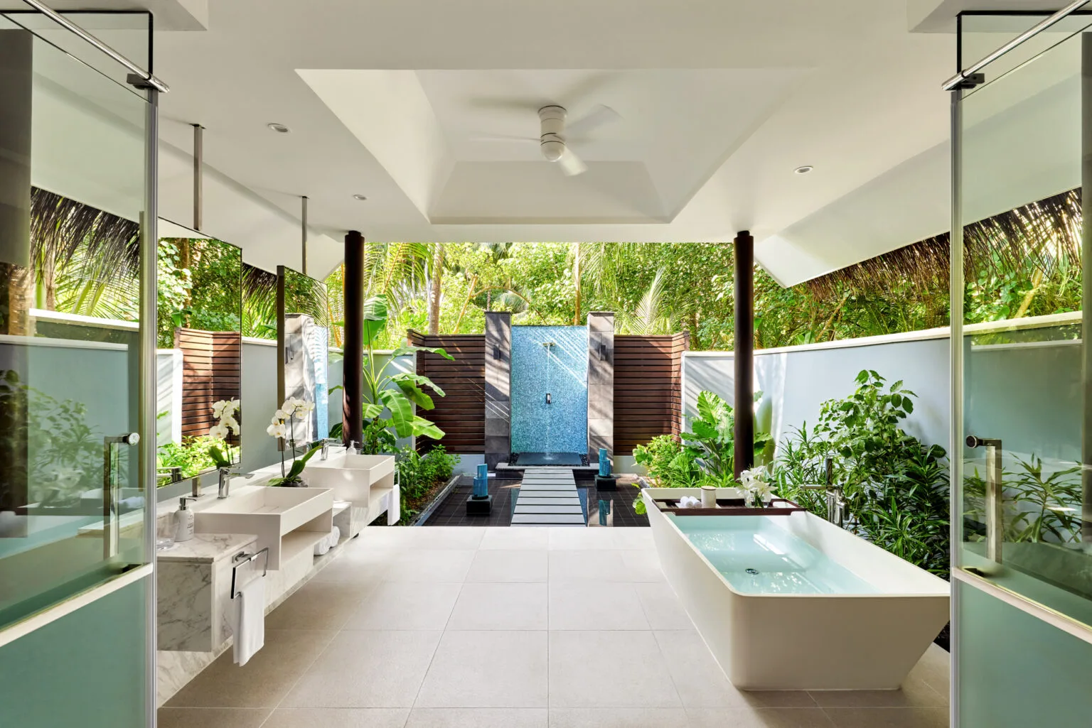 niyama private islands deluxe beach pool villa bathroom