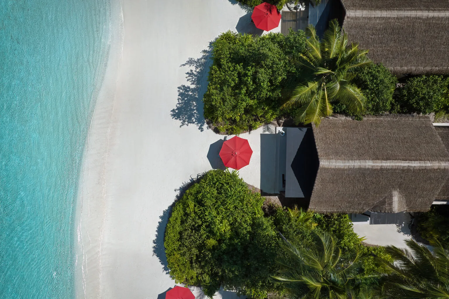niyama private islands deluxe beach villa beach front aerial