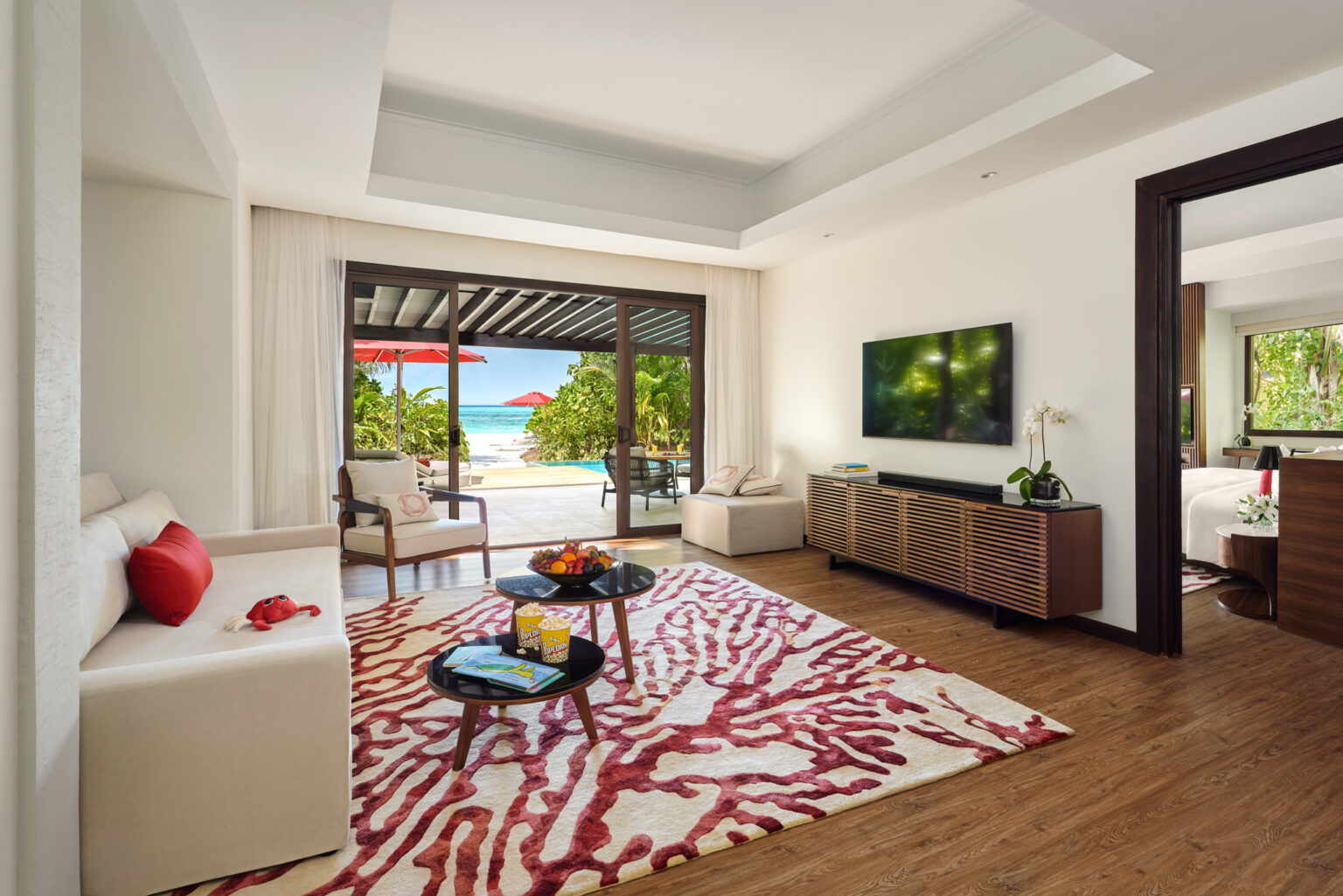 niyama private islands deluxe family beach pool villas living room