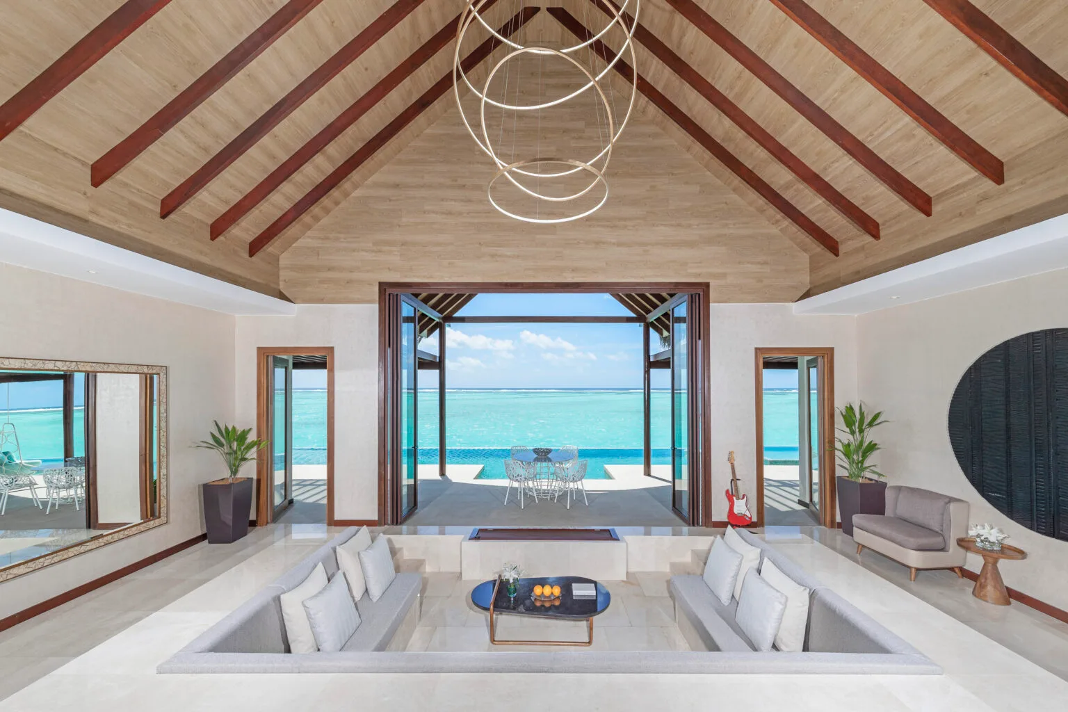 niyama private islands two bedroom ocean pool pavilion living room