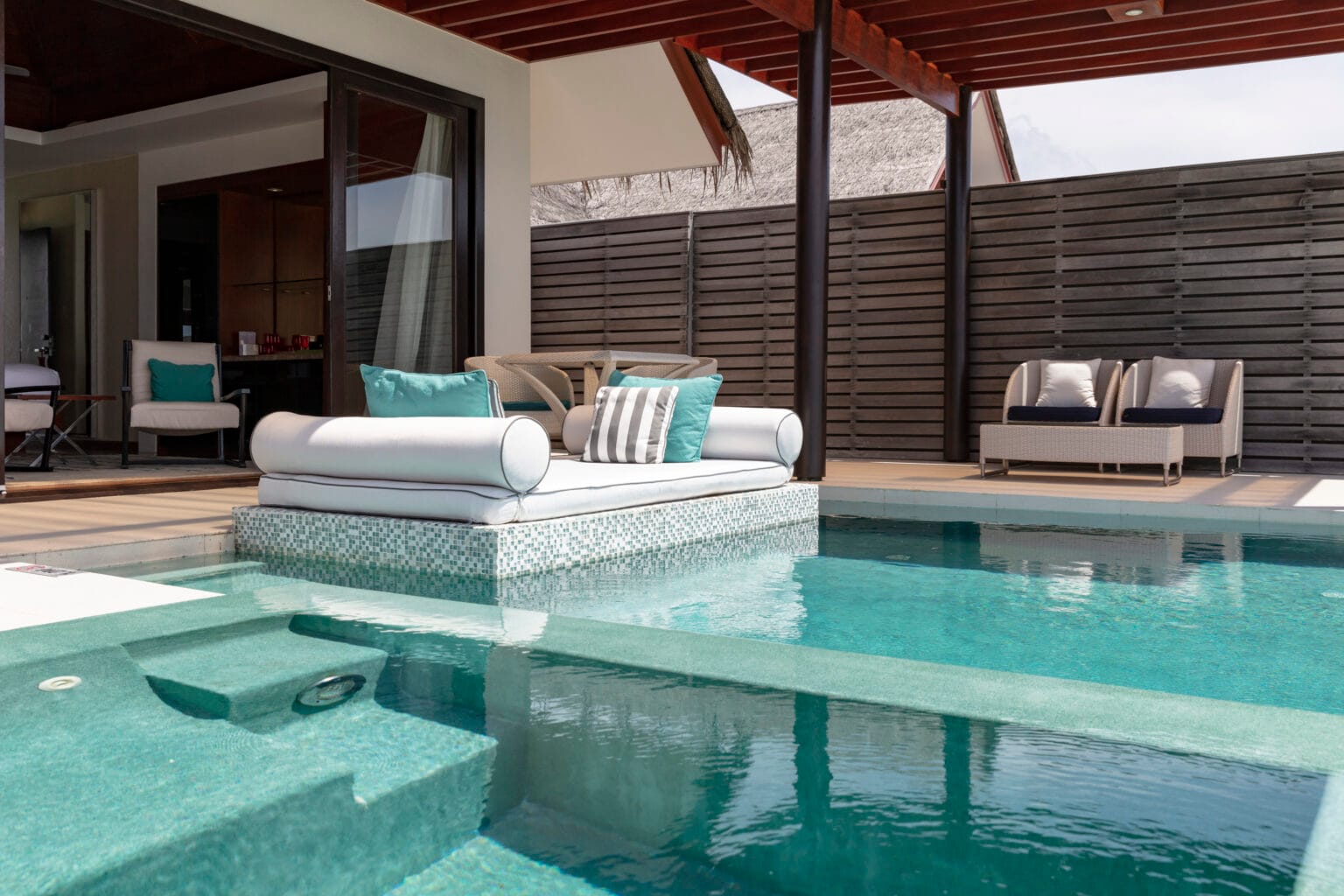 niyama private islands maldives deluxe overwater pool villa pool deck
