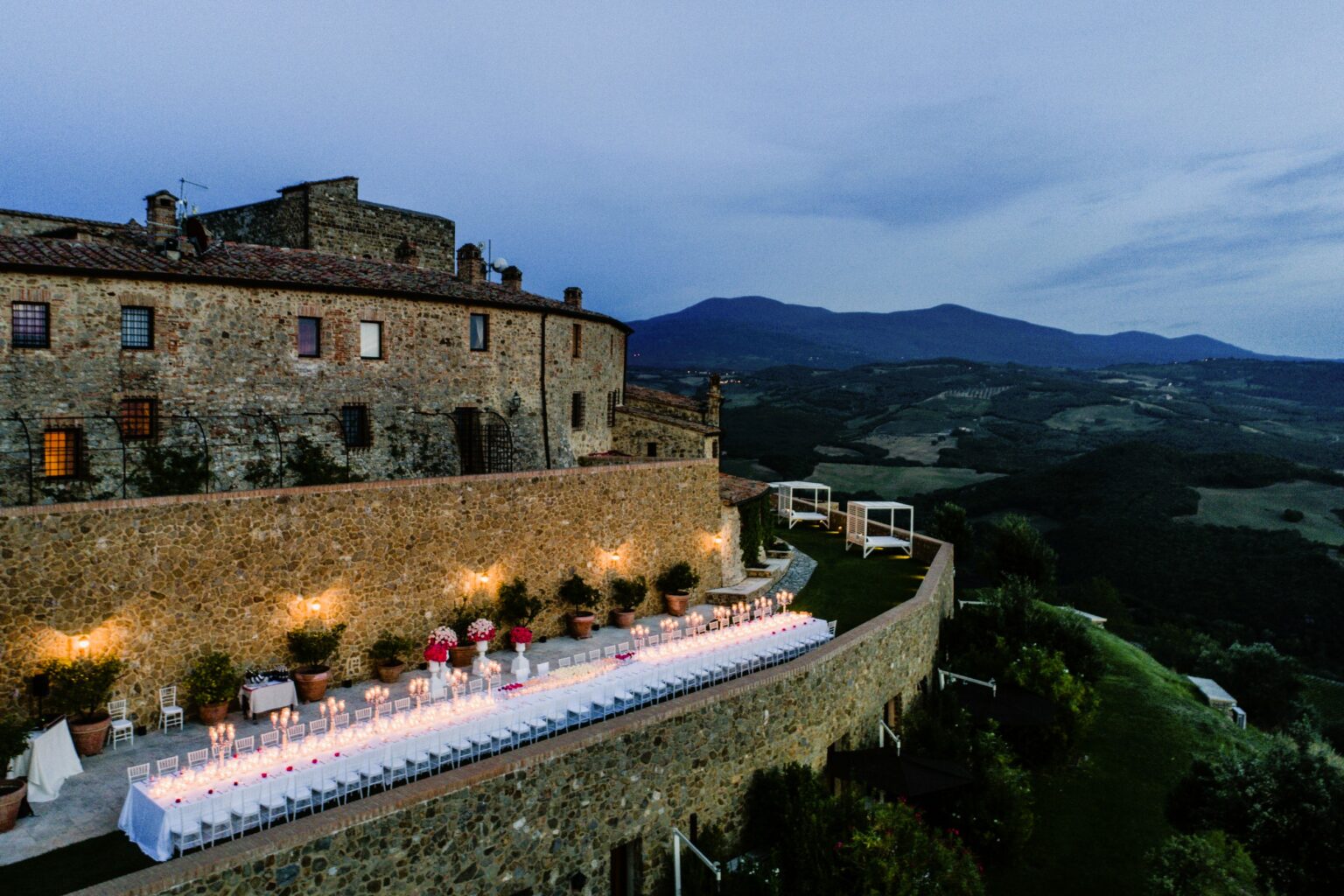 castello di velona resort wedding dinner gala