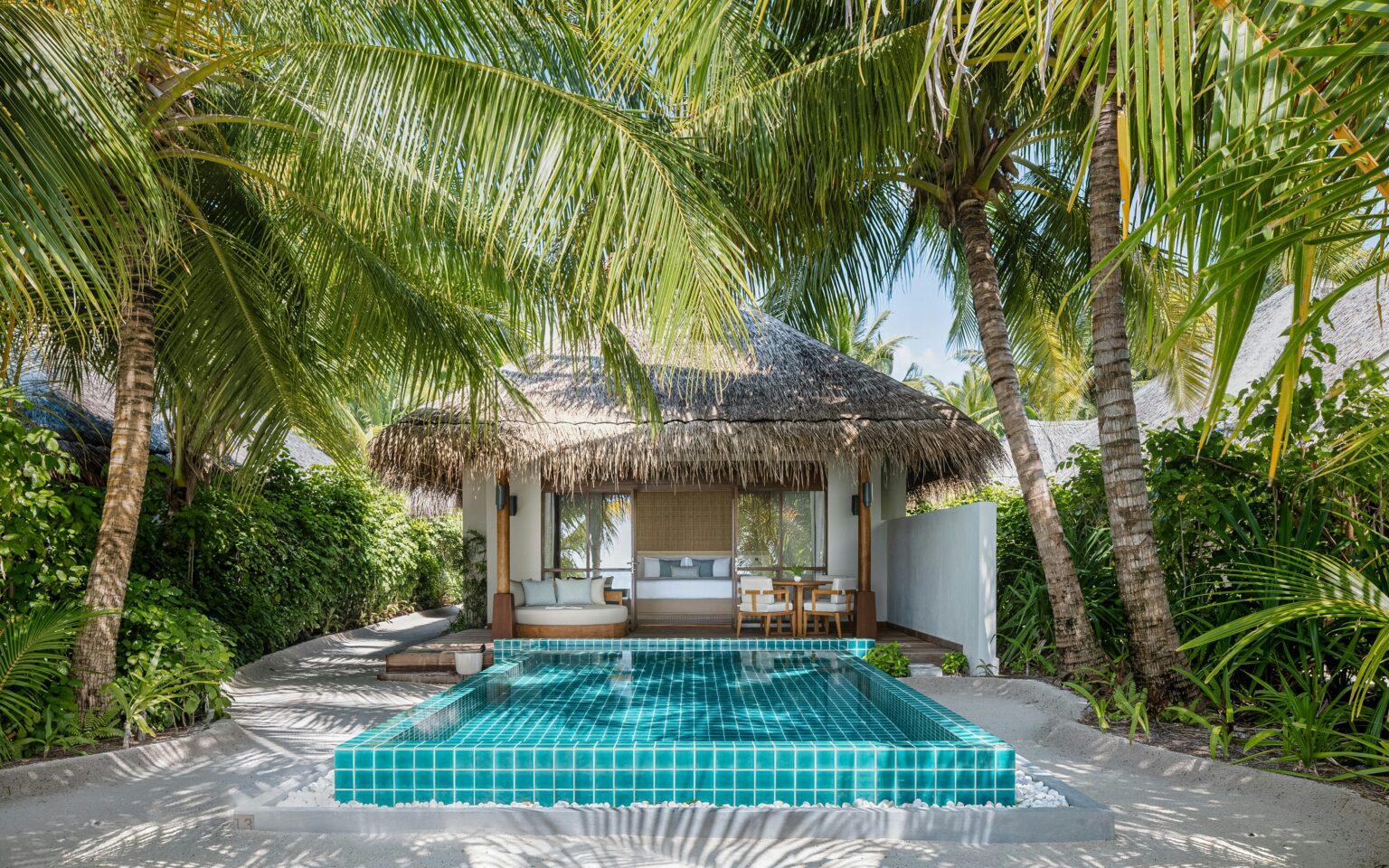 huvafen fushi sanctuary of wonder beach bungalow with pools