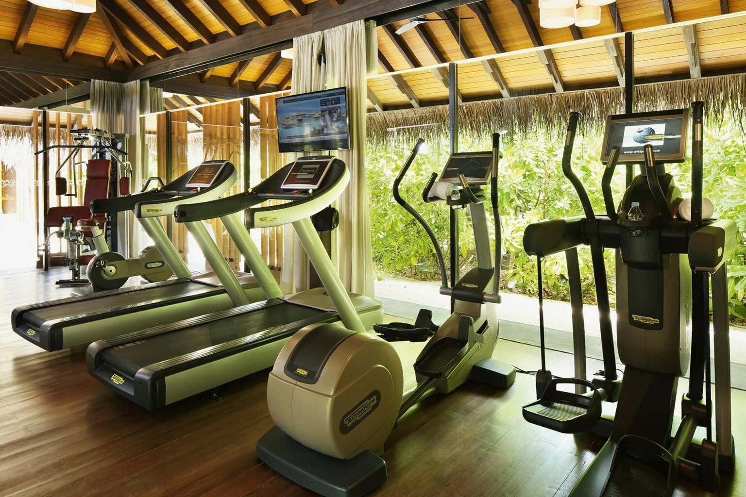 view of the treadmills in the hotel