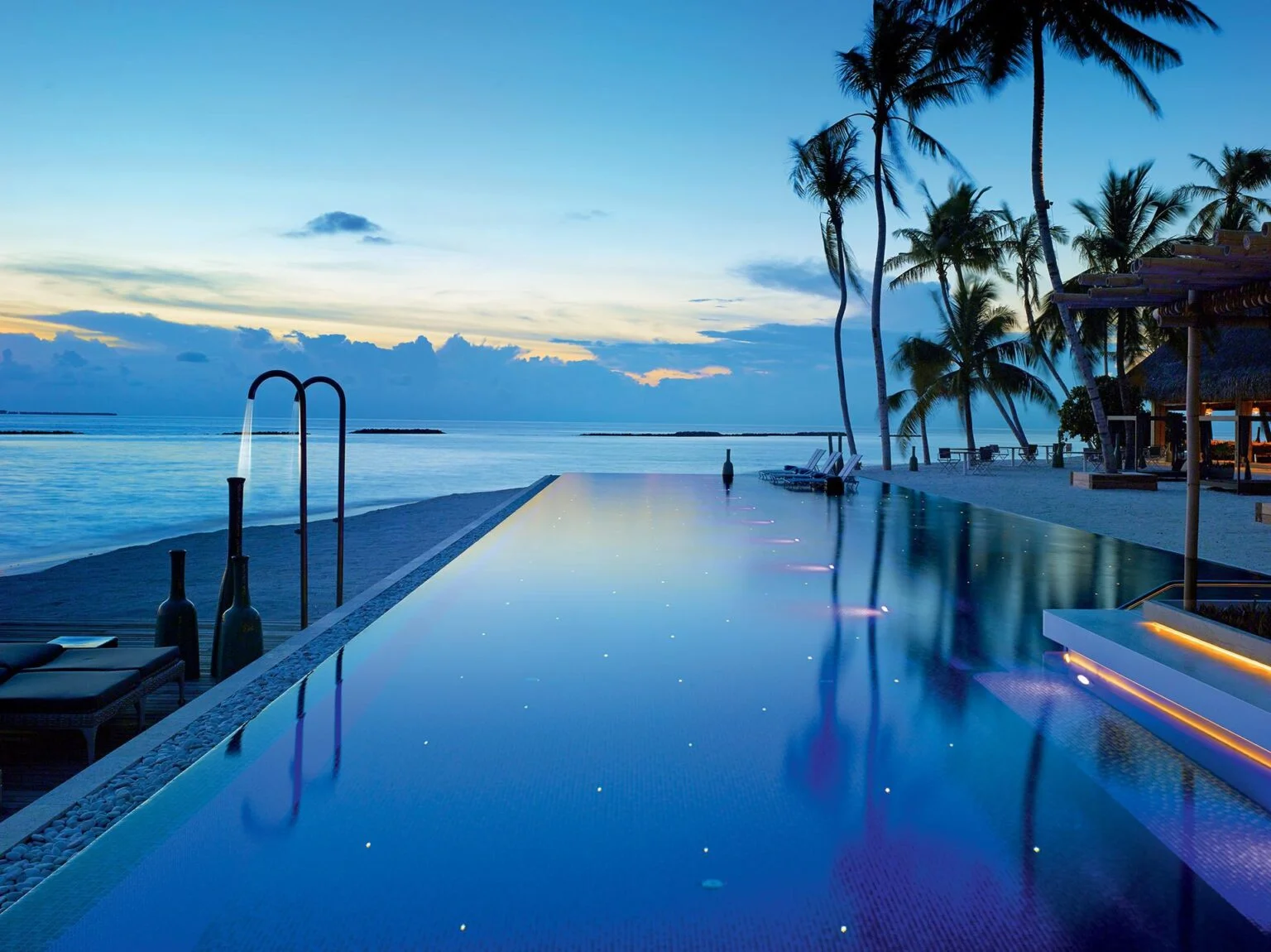 view from the hotel pool to the ocean