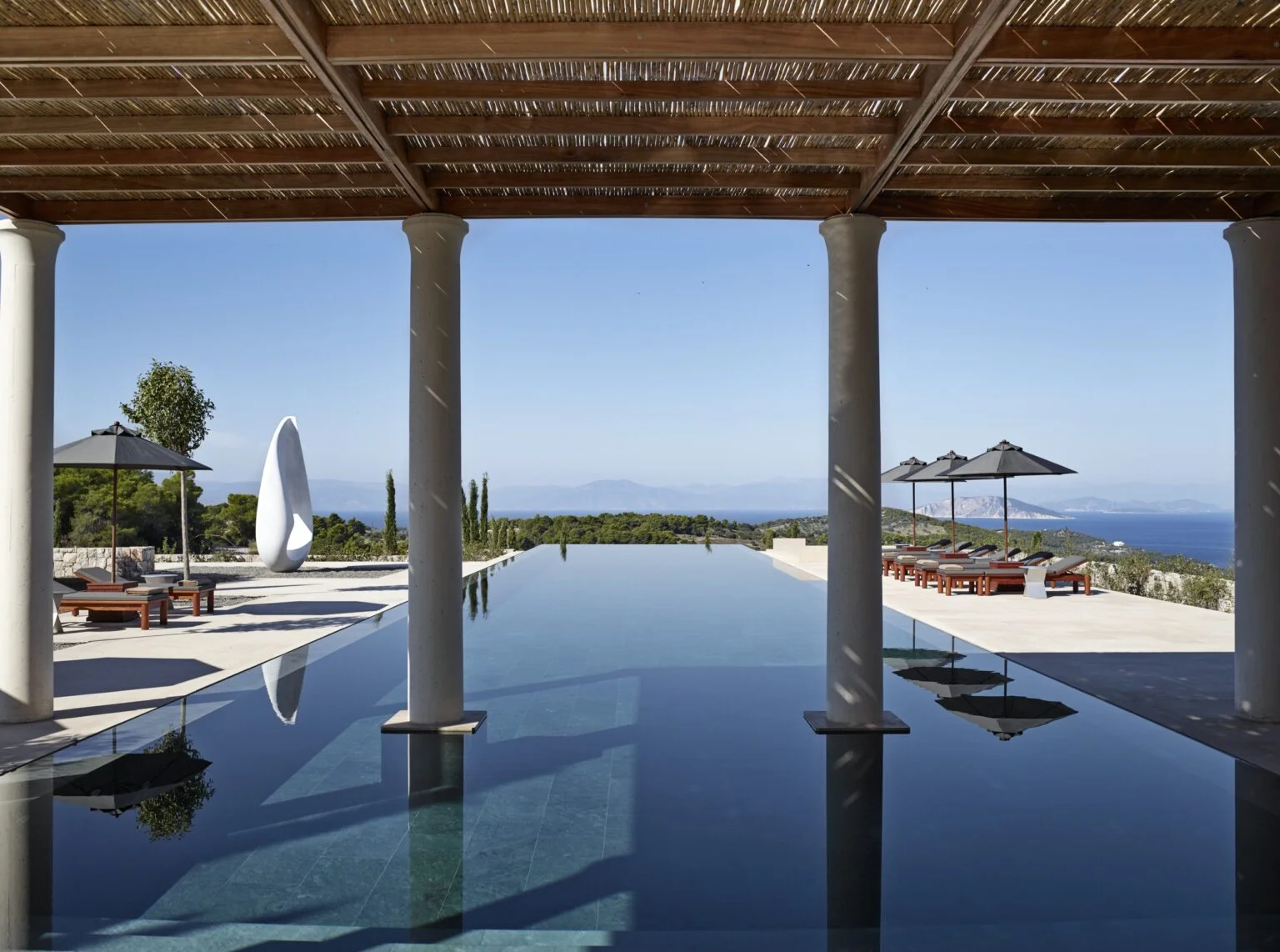 Amanzoe covered outdoor swimming pool