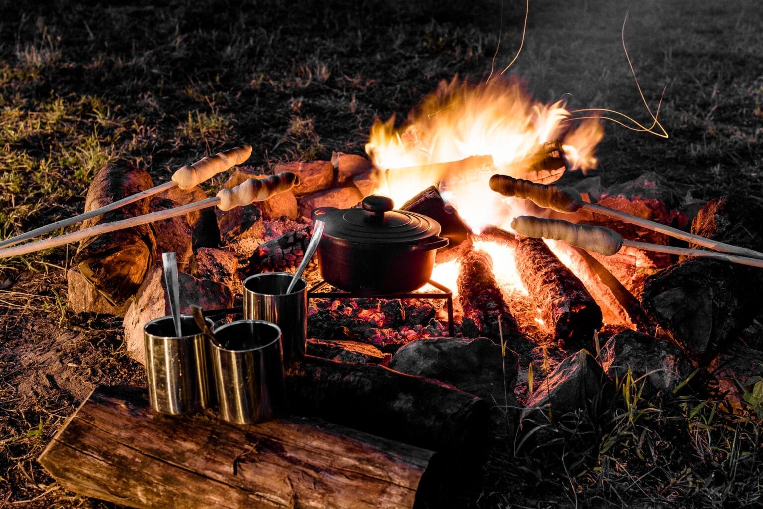 Singita Explore ognisko pod gwiazdami