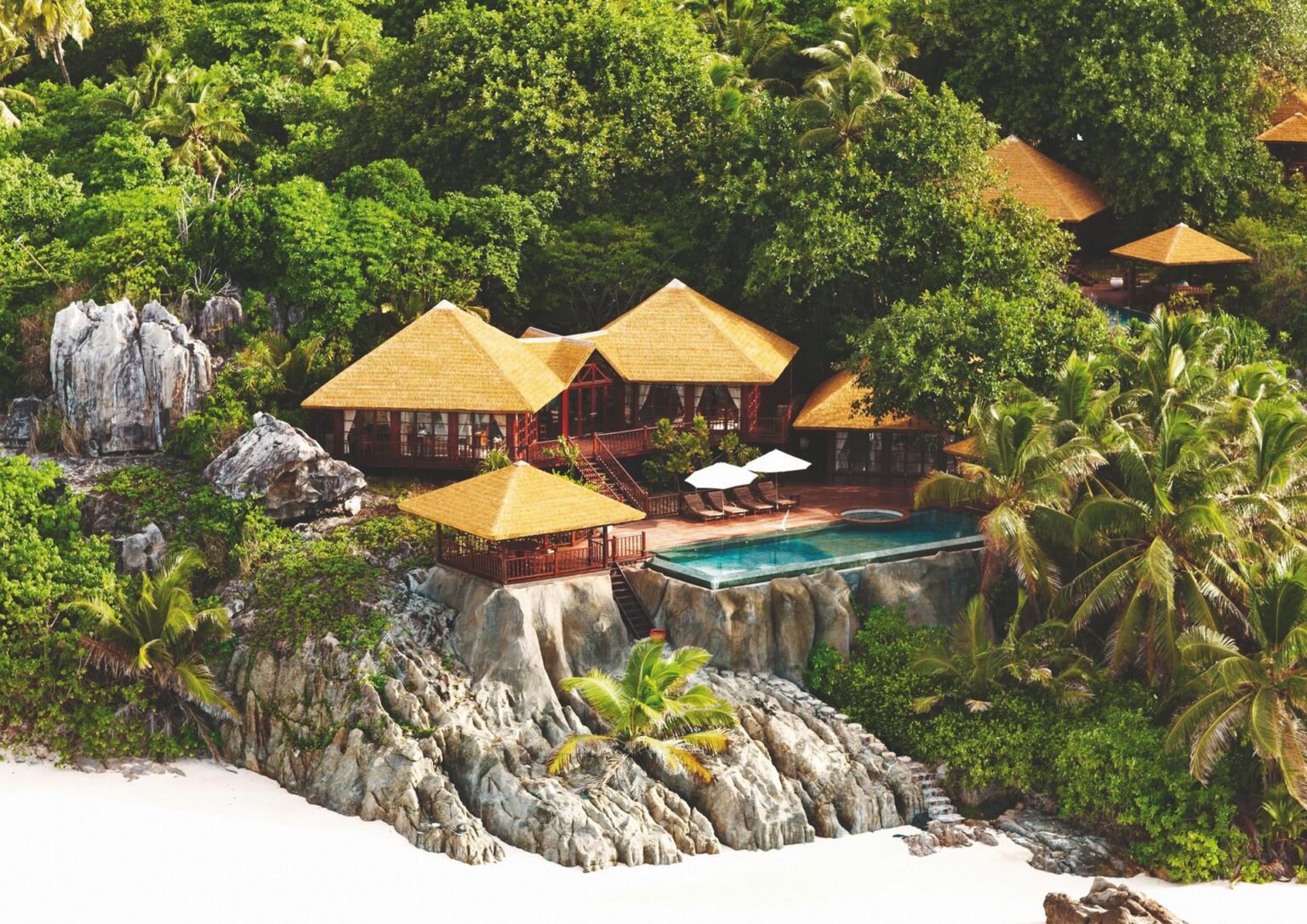 Domki Fregate-Island Seszele z lotu ptaka