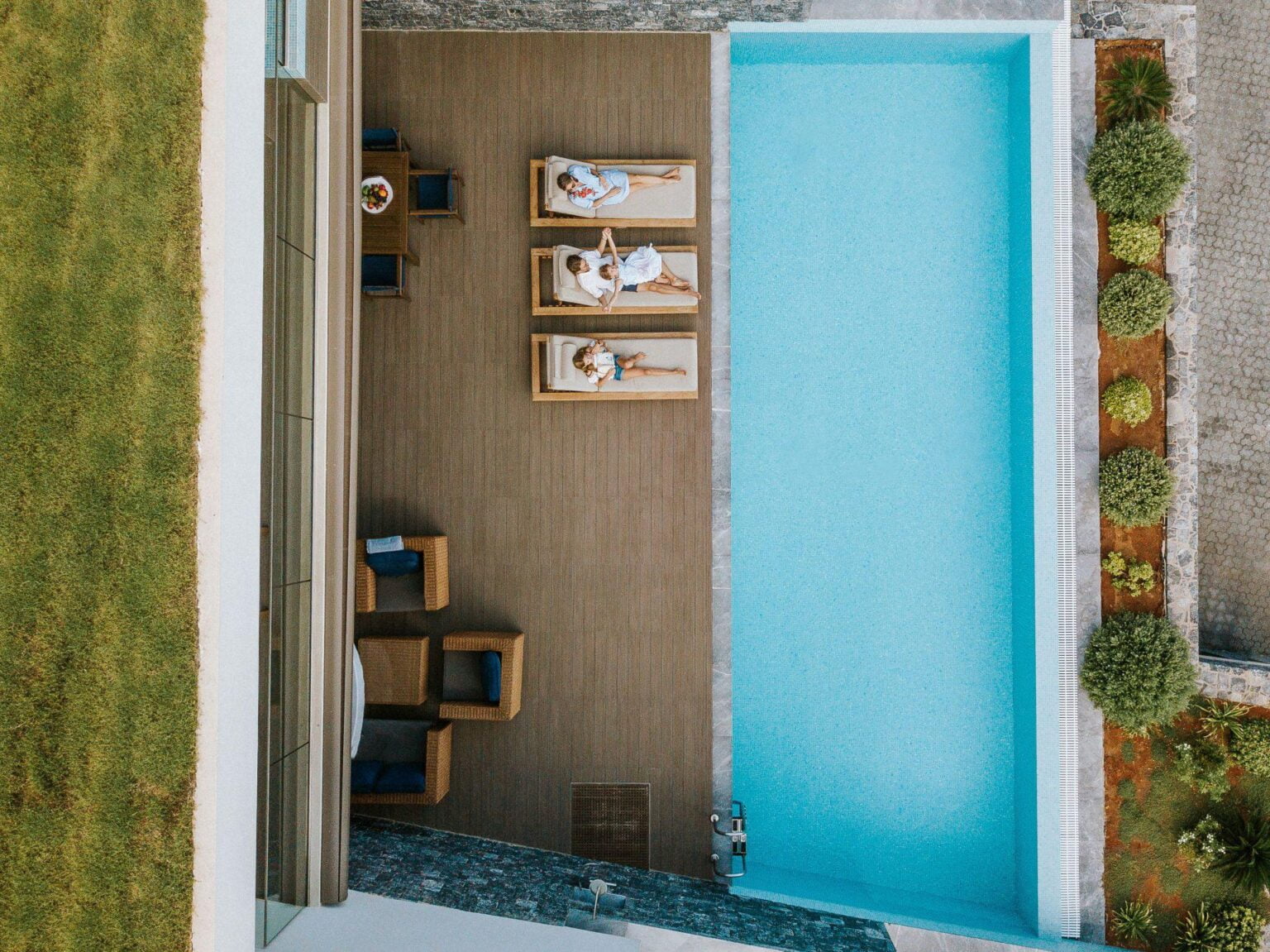 Nana Princess z lotu ptaka basen i leżaki