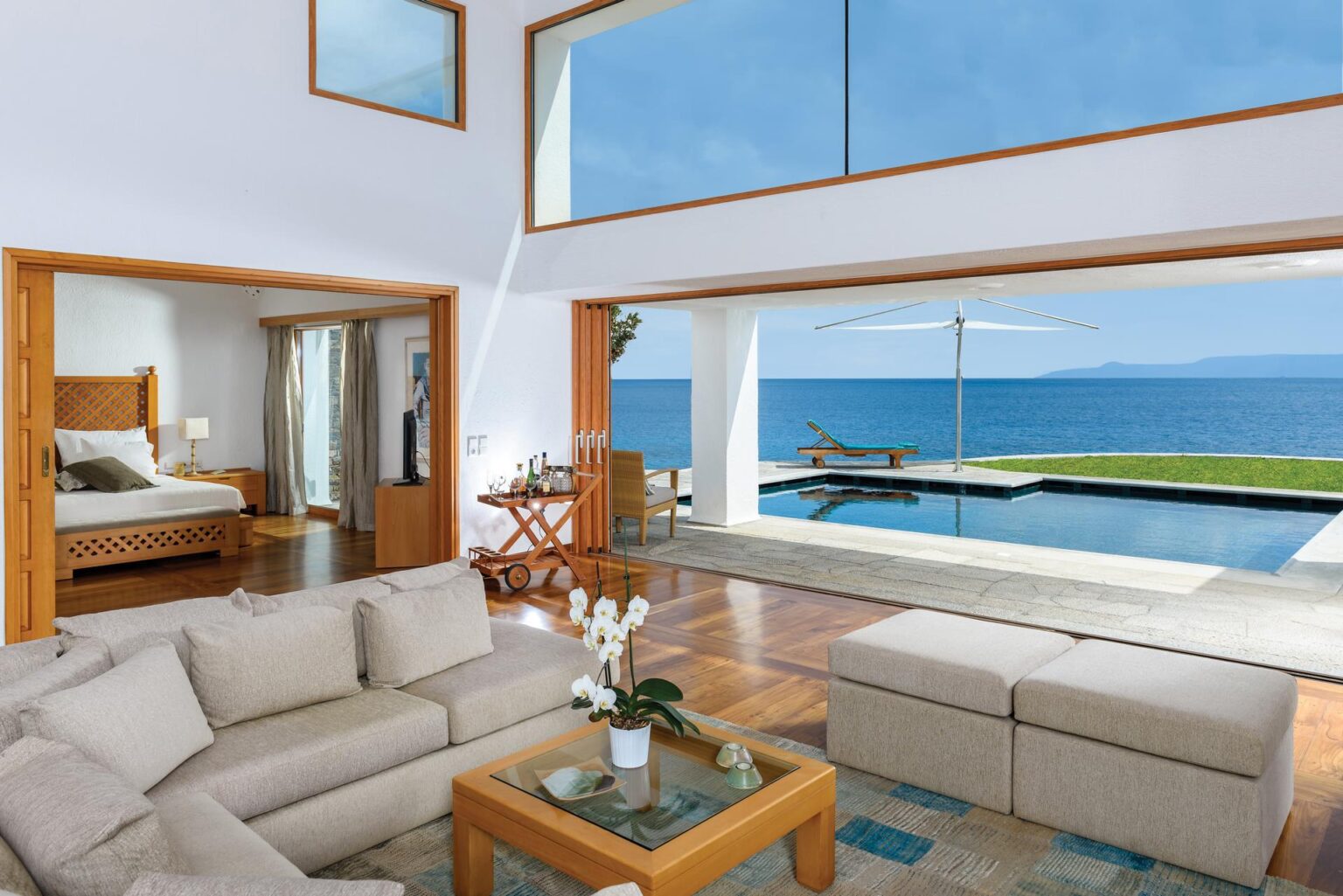salon prezydencki z widokiem na morze Elounda Peninsula Luxury Resort