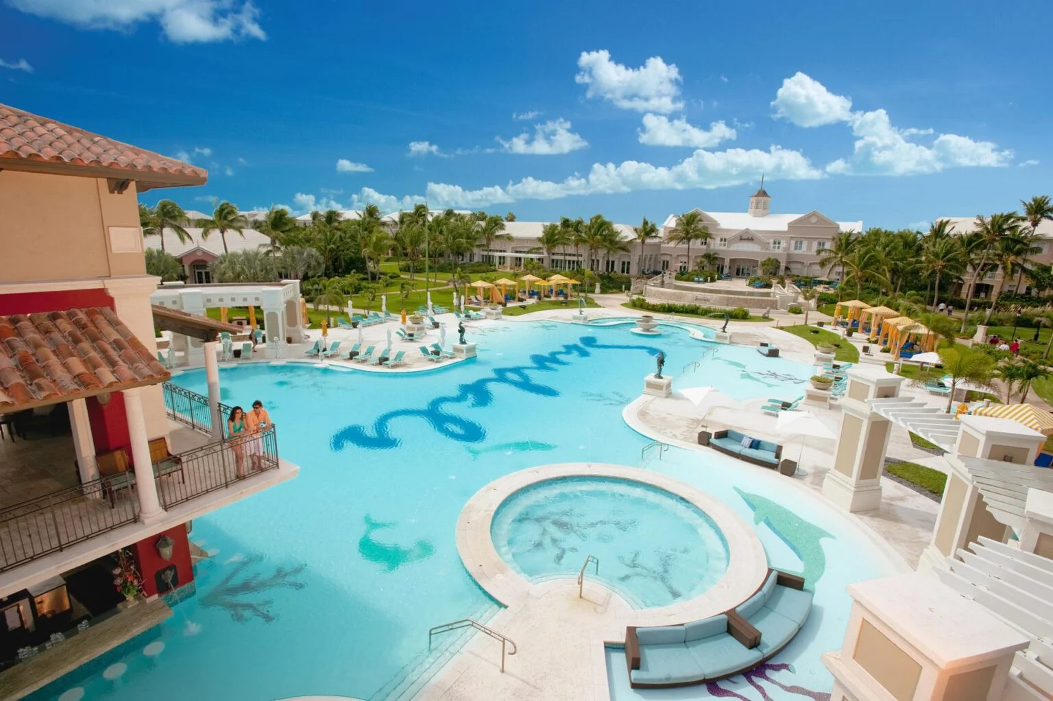 Sandals Emerald Bay outdoor pool with children's entertainment