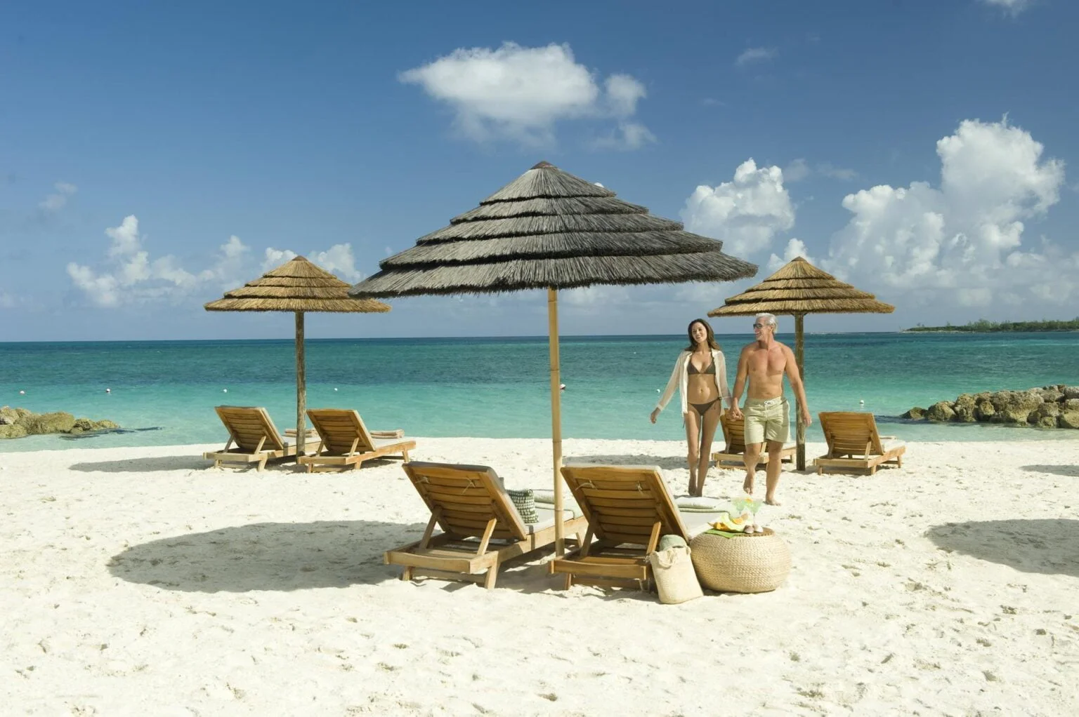 Sandals Emerald Bay beach loungers