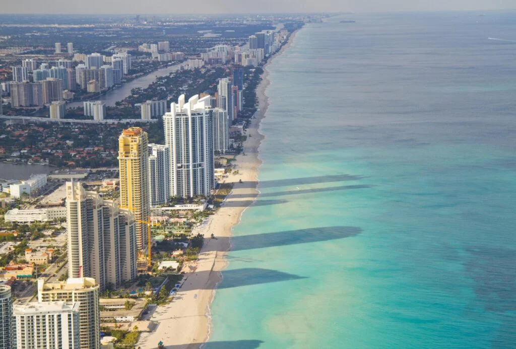 Nobu Hotel Miami Beach bird's eye view of the hotel