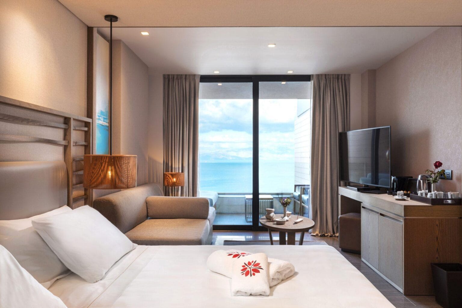 sypialnia z wiodkiem na morze Angsana Korfu