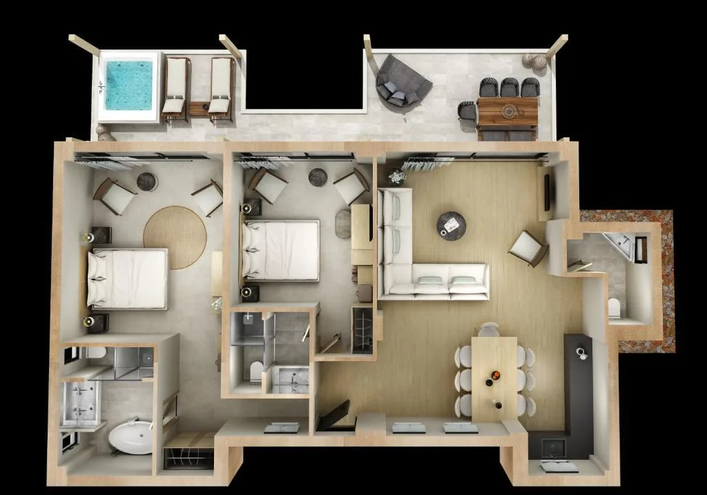 układ pomieszczeń w Elivi Skiathos