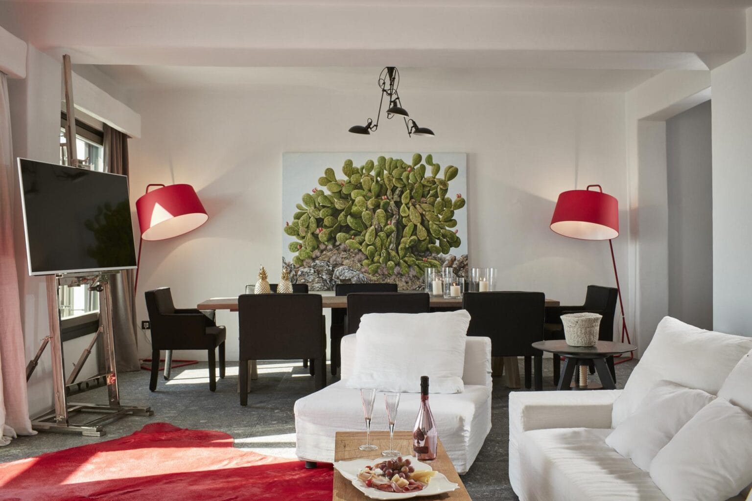 obszerny salon ze strefą wypoczynkową Hotel Myconian Avaton Resort - A Member of Design Hotels, Mykonos