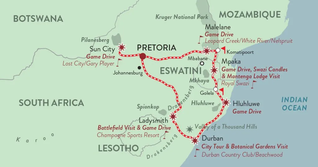 ROVOS RAIL Golf Safari map