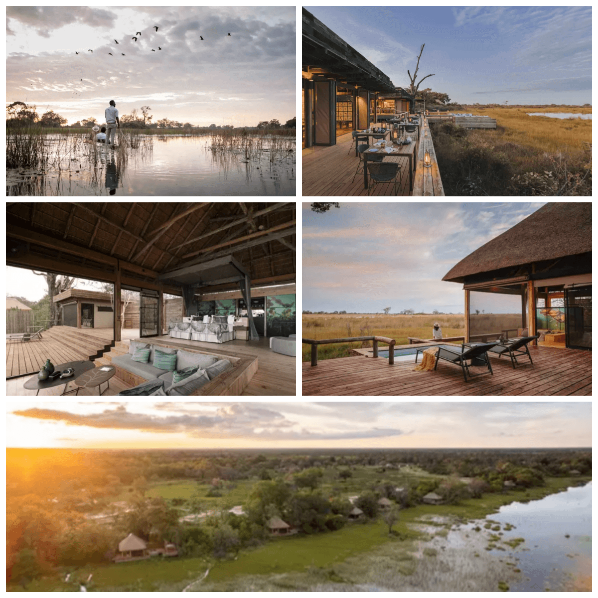 Vumbura Plains by Wilderness Safari - ptaki nad rozlewiskiem, widok na krajobraz Botswany