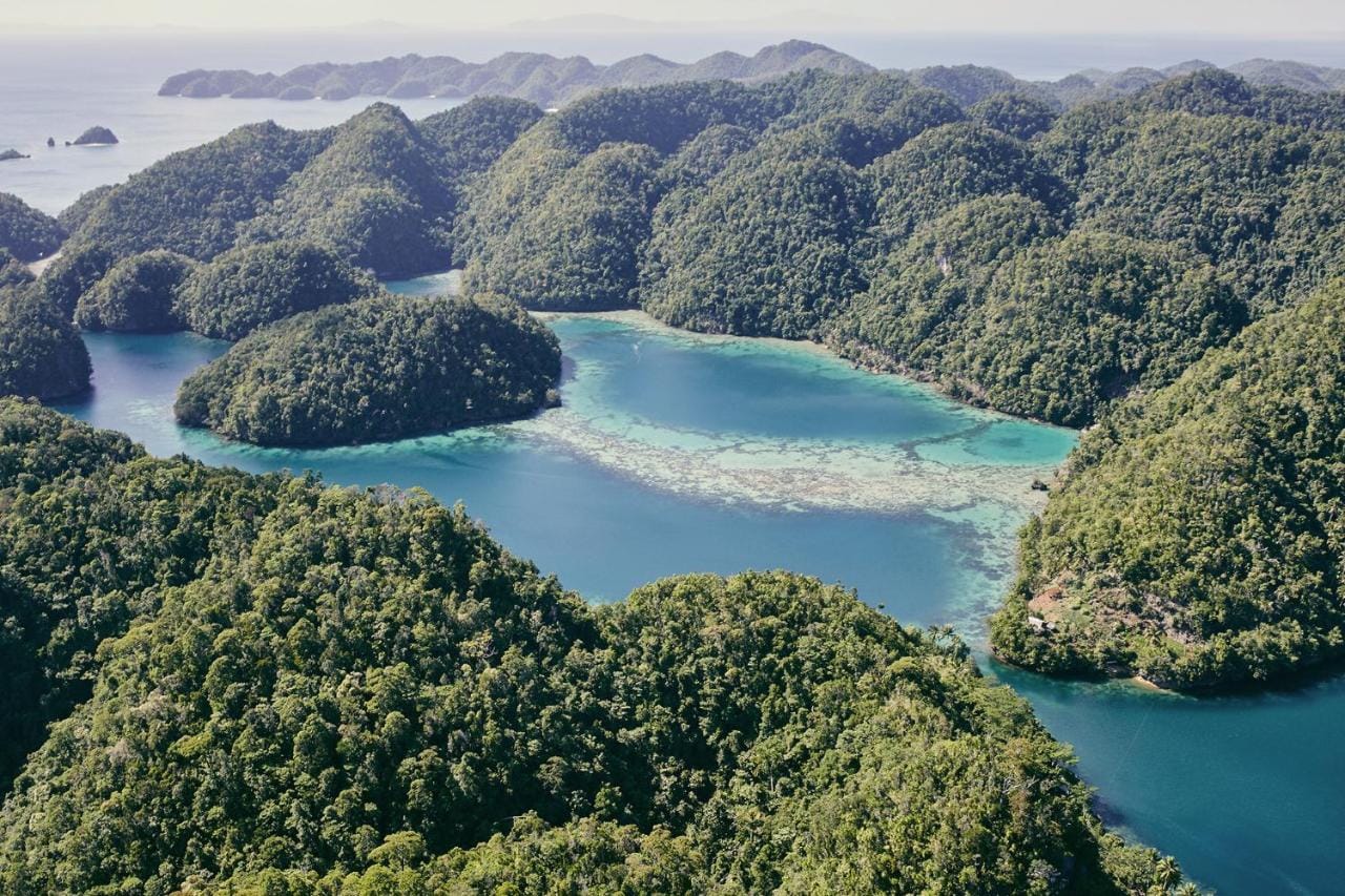 Filipiny z lotu ptaka wyspa Siargao,