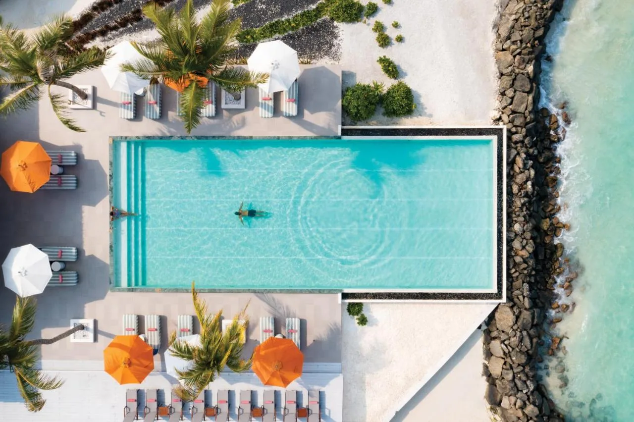 swimming pool in the Select Lobigili Premium All Inclusive area from a bird's eye view