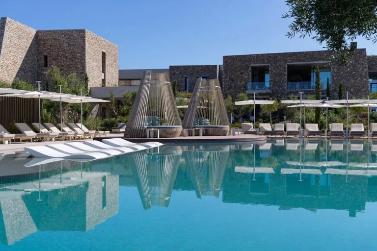 in costa navarino swimming pool area