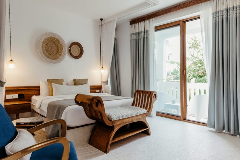 lux marijani zanzibar sypialnia z podwójnym łóżkiem