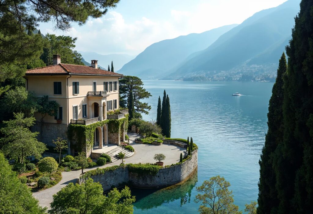 вид на отель и озеро Гарда