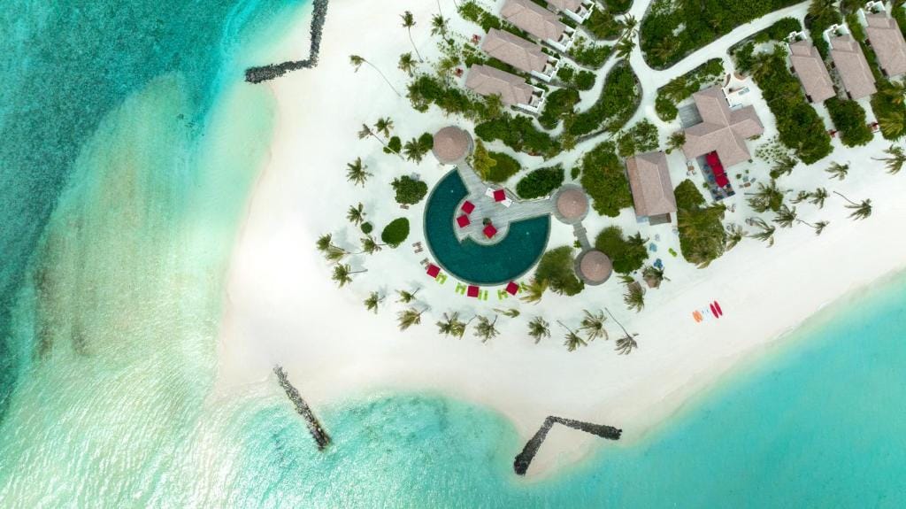 barceló whale lagoon maldives ułożenie obiektu z lotu ptaka