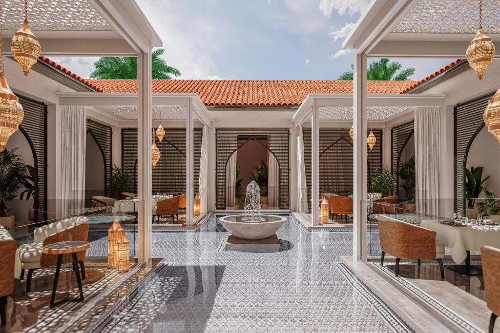 paradisus by meliá bali patio na dworze, eleganckie wnętrze