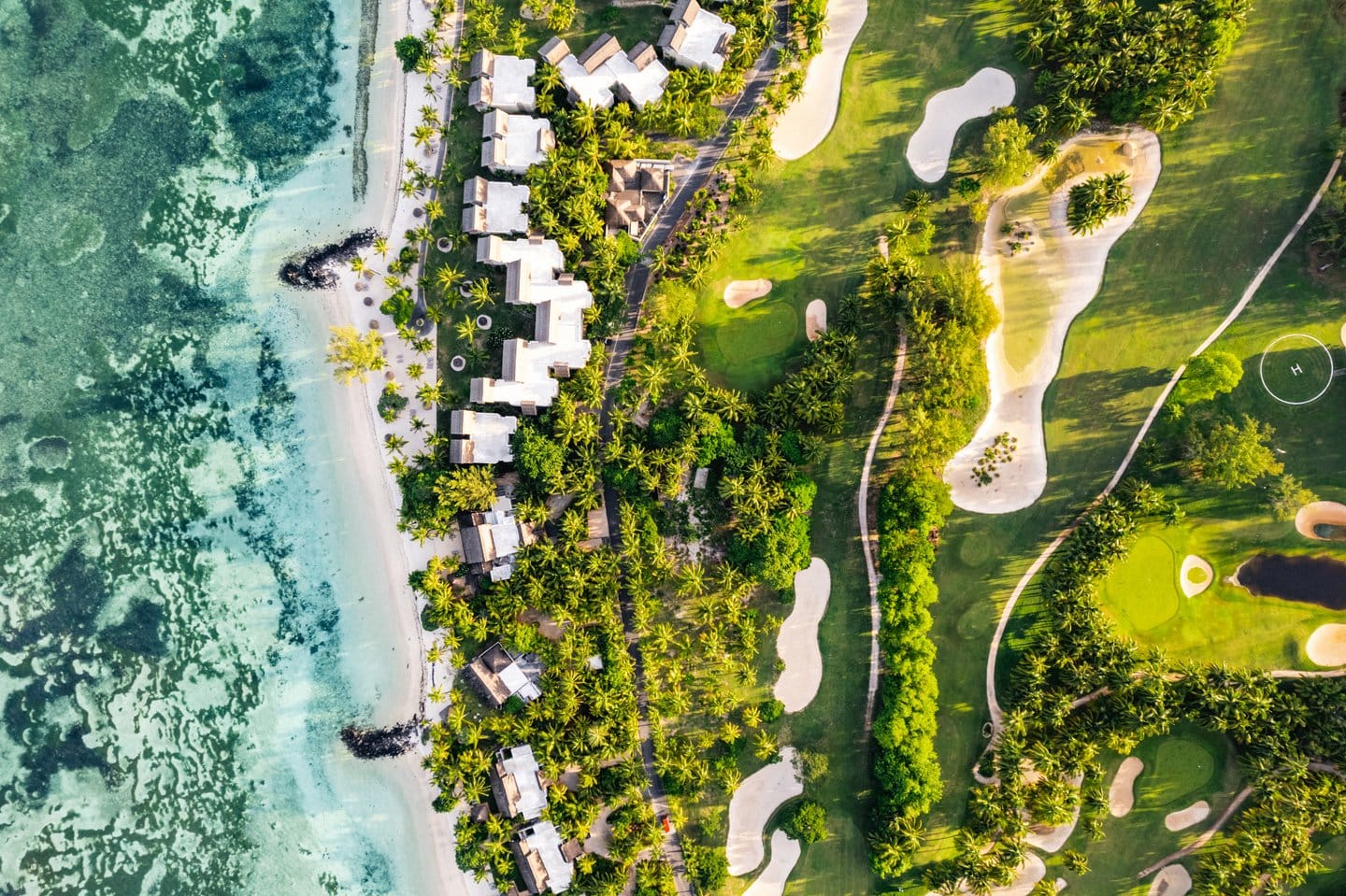 paradis beachcomber golf widok z lotu ptaka