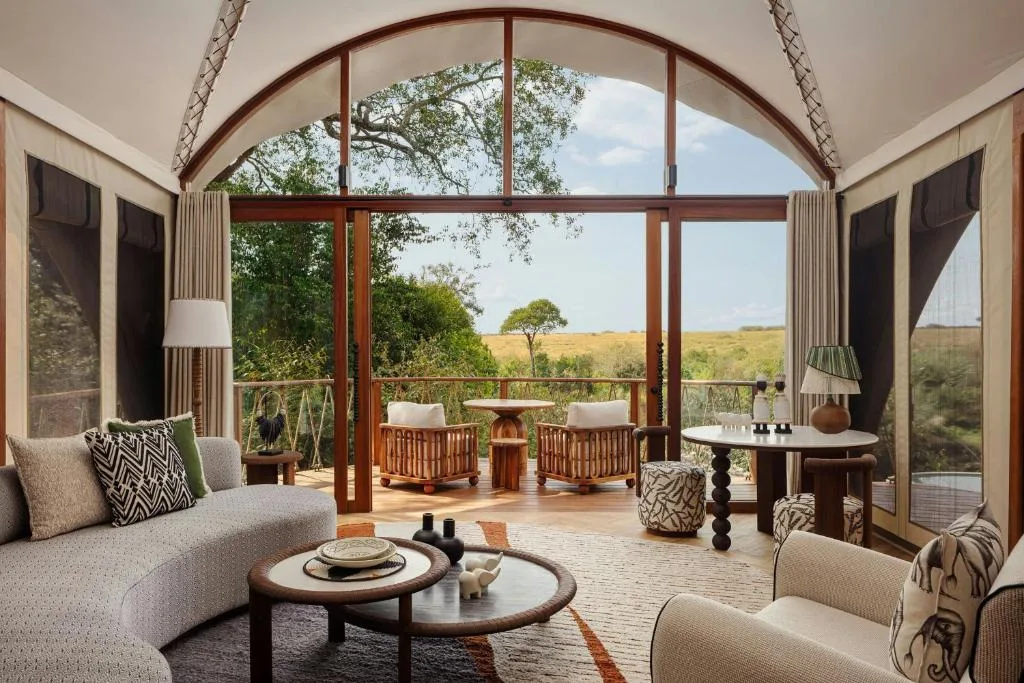 The Ritz Carlton Masai Mara Safari Camp view from the spacious living room