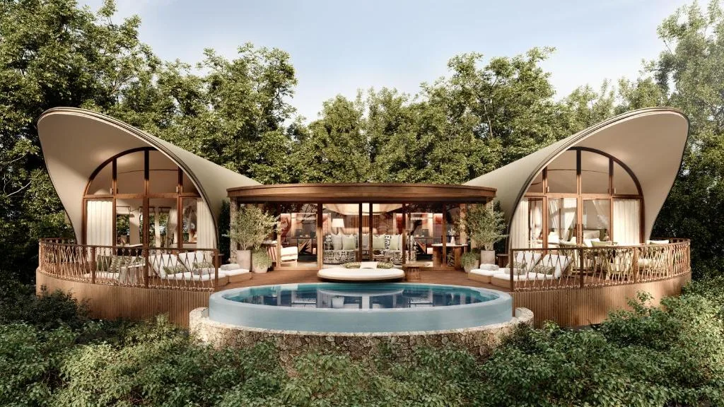 the ritz carlton masai mara safari camp basen i taras przy apartamentach