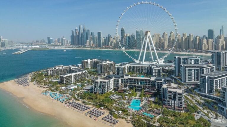banyan tree dubai at bluewaters widok na ośrodek z lotu ptaka