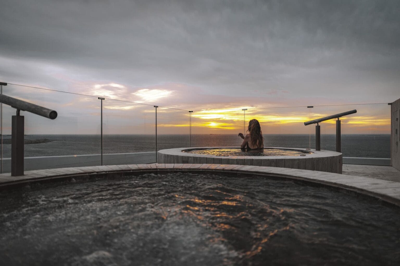 p.fii rooftop hot tubs at sunset original uxga