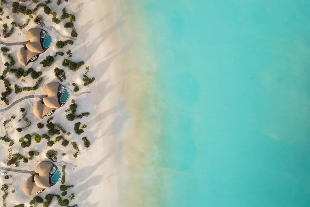Nujuma a Ritz Carlton Reserve Bird's Eye View of the Beach