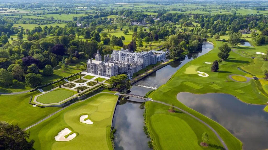 Adare Manor, aerial view of the castle