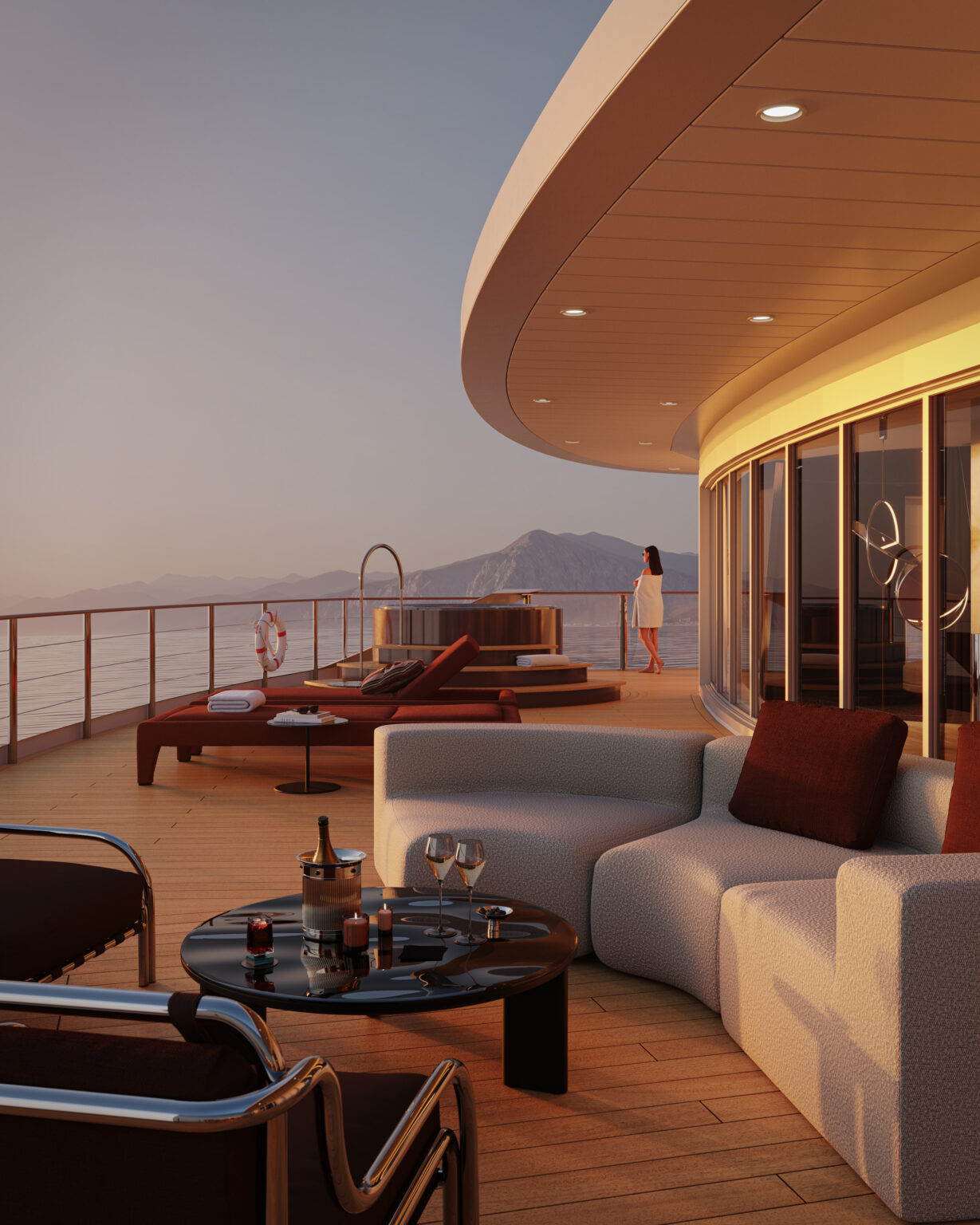 orientexpress sailingyachts corinthian deck7 penthouse2 exterior sunset