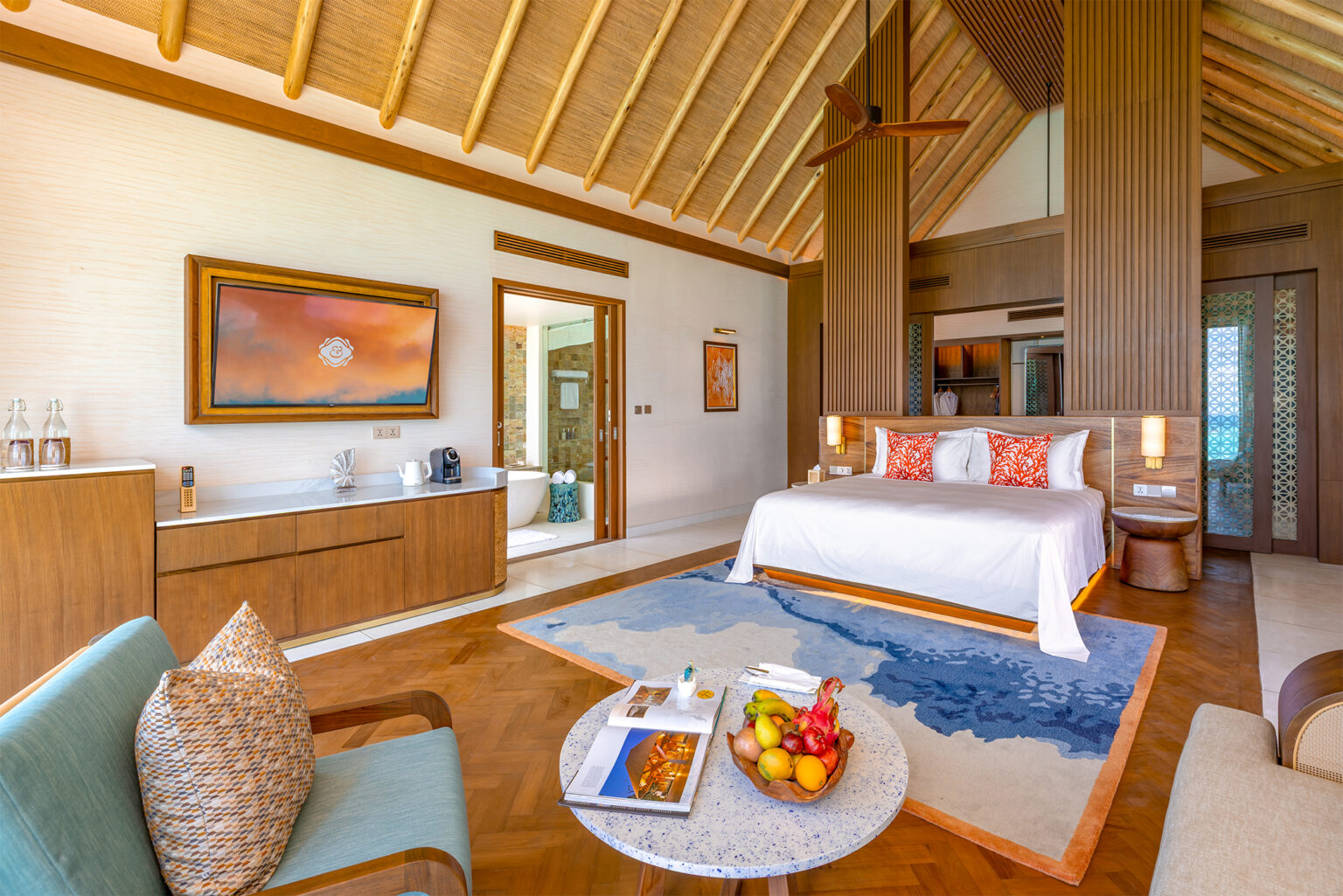 rah gili maldives overwater pool villa interior