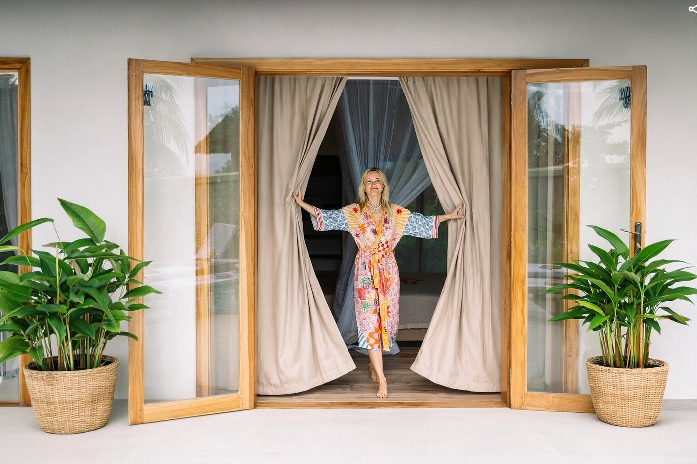 exit from the villa to