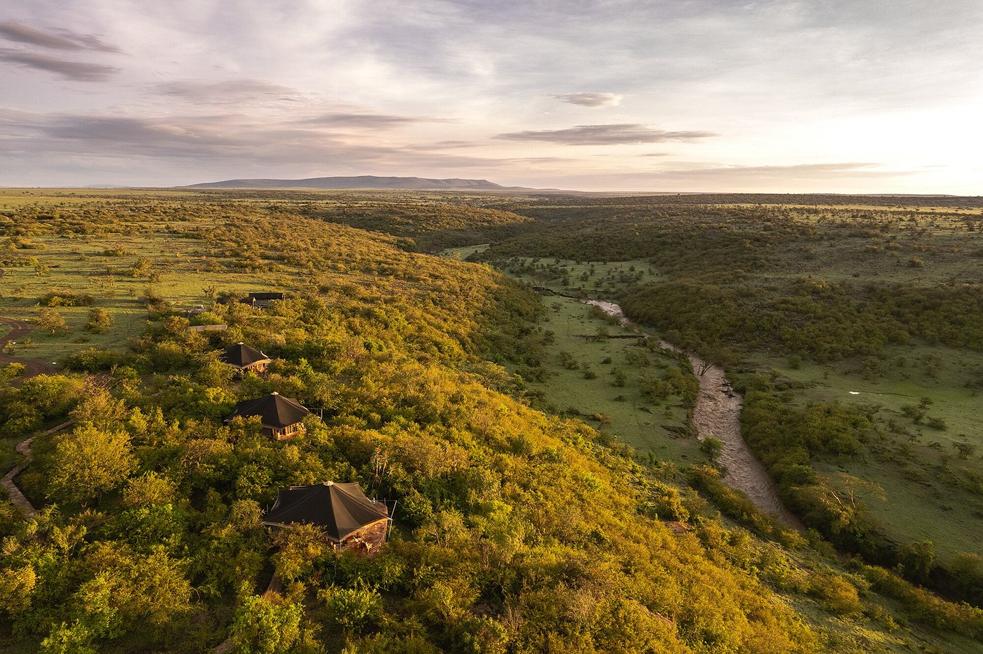aerial view of the camp
