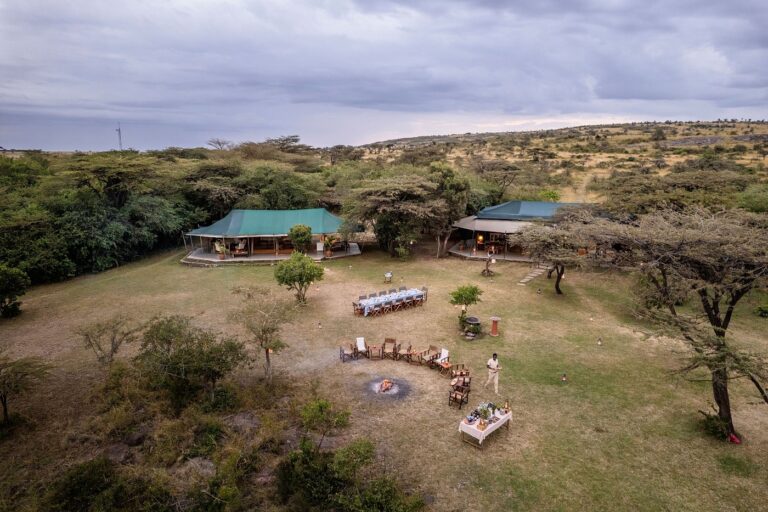 aerial views of the camp