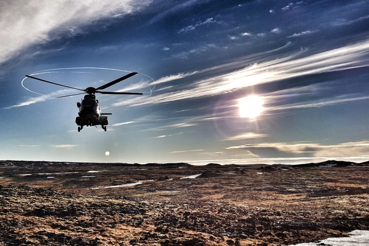 helicopter inside the volcano